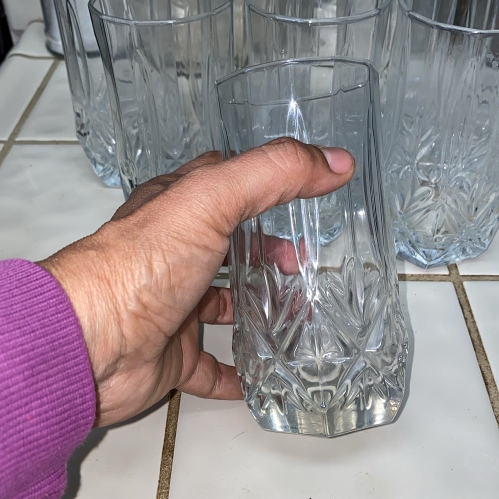 BX49 Vintage Cristal D'Arques-Durand "Ashley" highball glass set of 8 - Picture 4 of 4